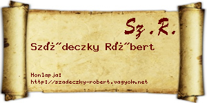 Szádeczky Róbert névjegykártya